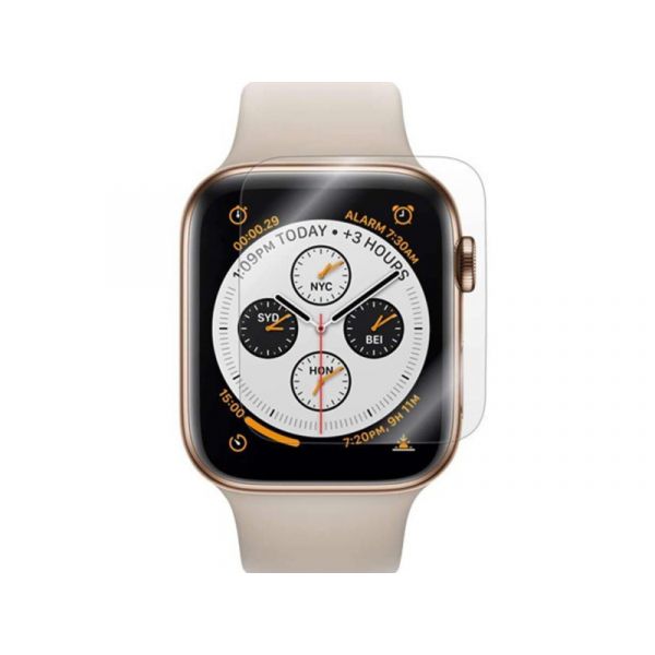 Kijelzővédő fólia (TPU, NEM íves, NEM ráhajló) ÁTLÁTSZÓ - [Apple Watch Series SE 40mm] (GP-81396)